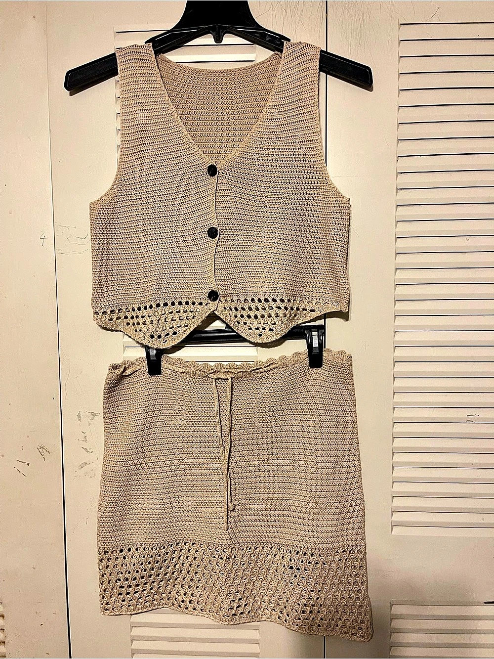 Knit Skirt Set in Beige Like New
